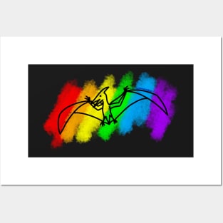 Rainbow Pterosaur Posters and Art